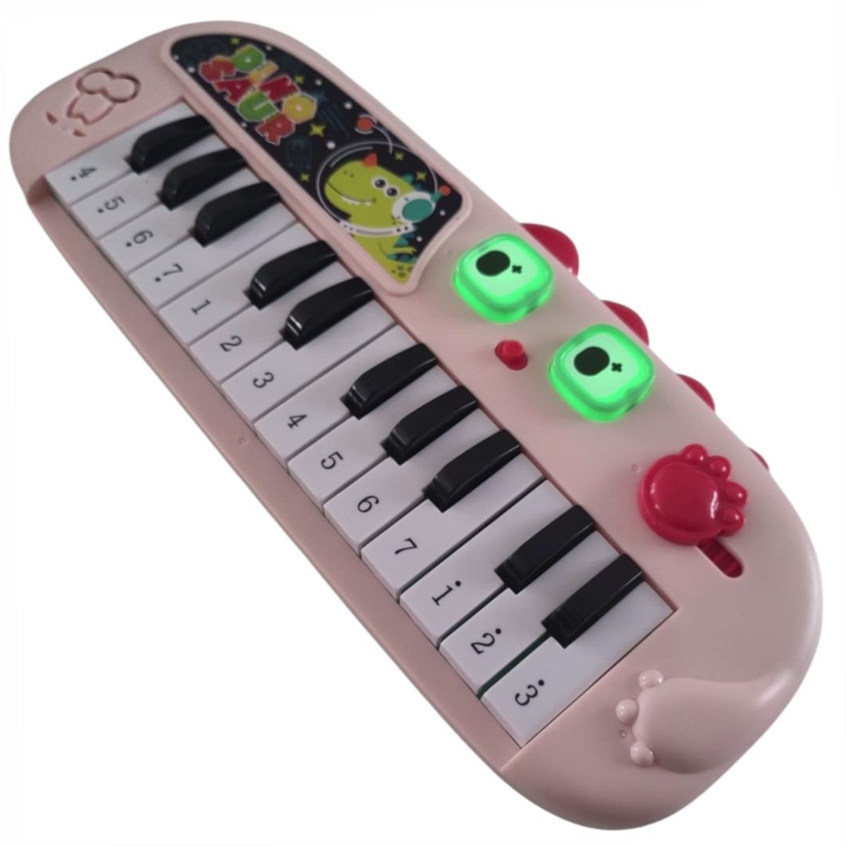 Kids Electronic Keyboard Piano, Dinosaur Design with Light-Up Eyes