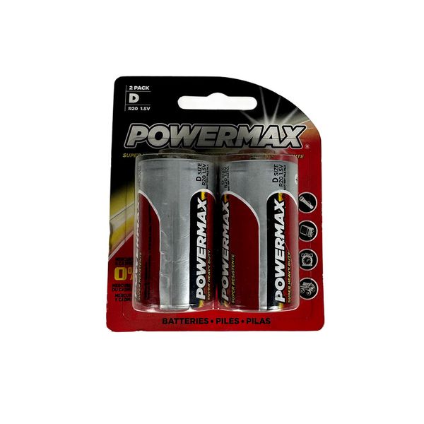Powermax - D Size Batteries (2 Pack)