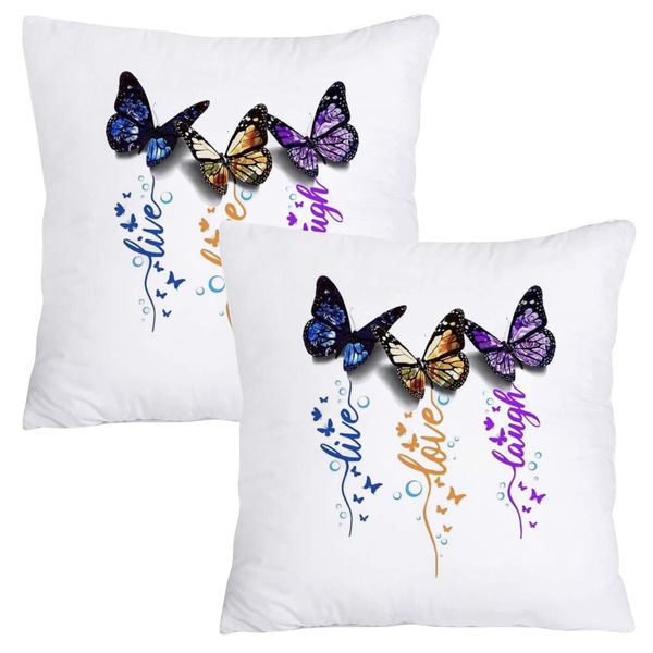 Scatter Cushion Cover Set - Live. Love. Laugh. Butterflies