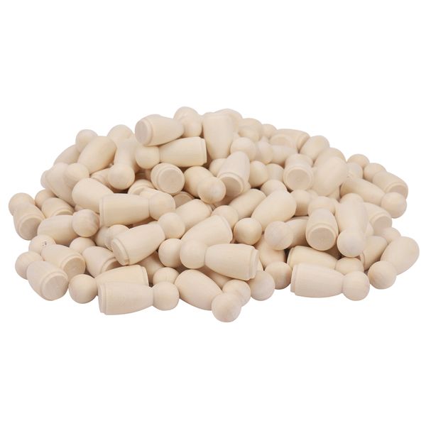 100Pc/Lot Girls Peg Dolls 1 35 Inch Solid Hardwood Natural