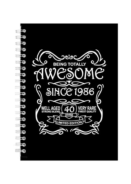 40 Years Old Awesome Since 1986 Birthday Writing Book Notepad Notebook A4