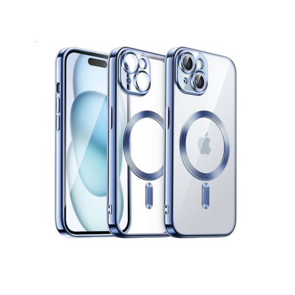Electroplated Cover Compatible With iPhone 15 Plus-Blue