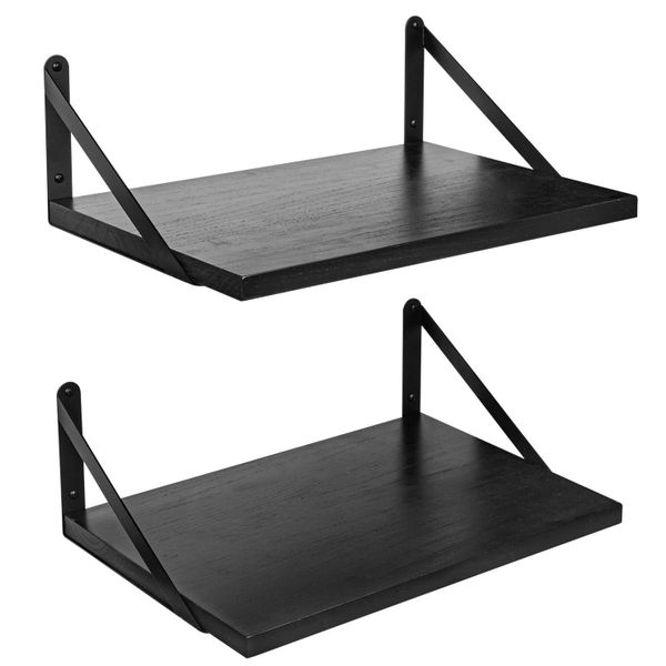 Jack Brown Floating Shelves Set Wood Wall Mounted Shelf
