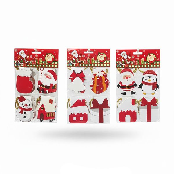 4 Pieces Festive Christmas Tree Ornaments Set In 3 Designs