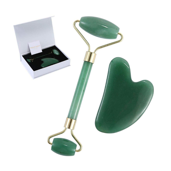 Mikay Health Jade Quartz Stone Roller &amp; Gua Sha