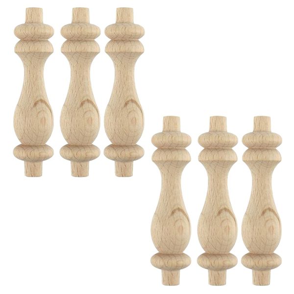 Craft Turned Birch Decorative Wood Spindles Set of 6