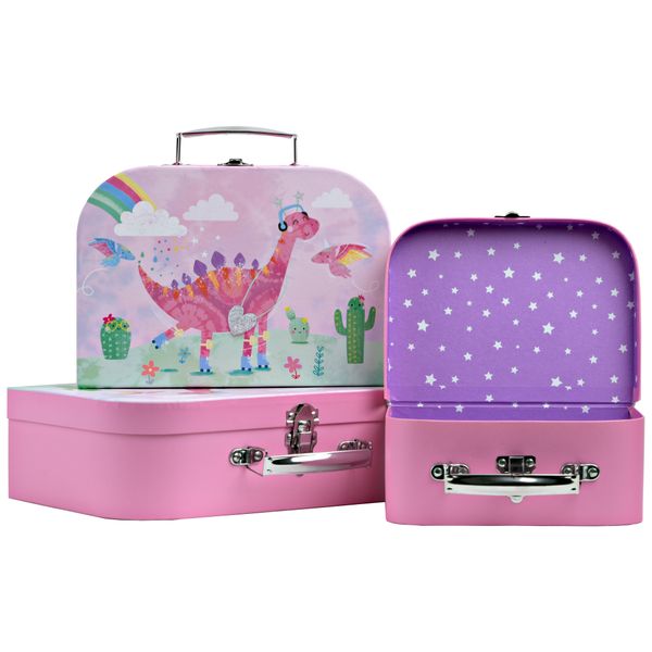 3 Nested Suitcase Boxes - Free Spirit Dinosaur
