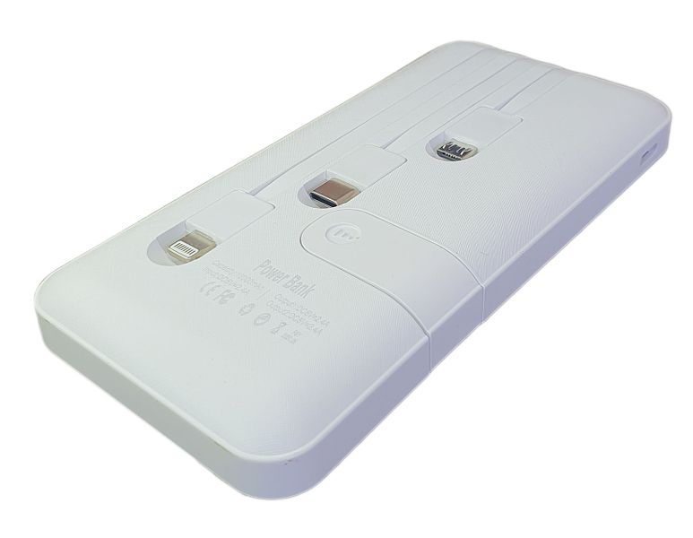10000mAh Pure Capacity Power Bank With Type -C/ Micro/ Lighting Cables - Wh