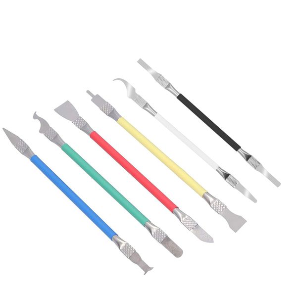 6 in 1 Ultra-Thin IC Chip Repair Tools Set CPU Dual Ends Metal Spudger Set