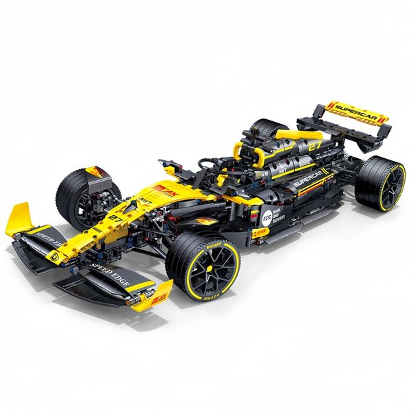 1:8 Formula F1 Racing Car Micro Building Blocks, Supercar Model Kit