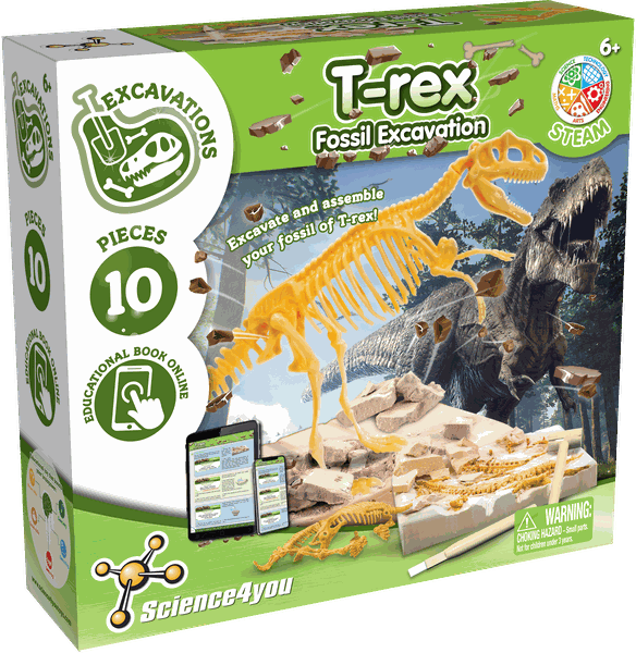 Science4you - T-Rex Fossil Dig Kit for Kids - Excavation &amp; Dino Toys