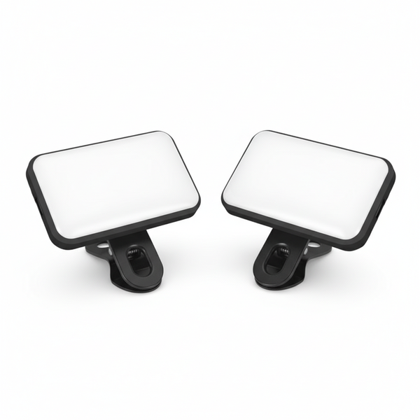 Clip-On Fill Light : 2-Pack USB Rechargeable Tri-Color LED