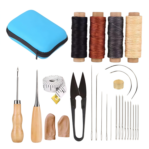 28-Pack Sewing Kit W/ Bag Multicolor Waxed Thread Different Sizes Needles