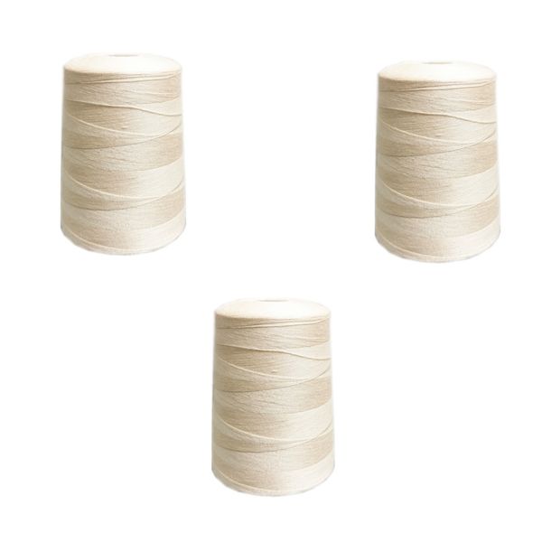 3 x Cotton Thread Sewing Thread Reel String For Sewing Machine 3000m -Cream