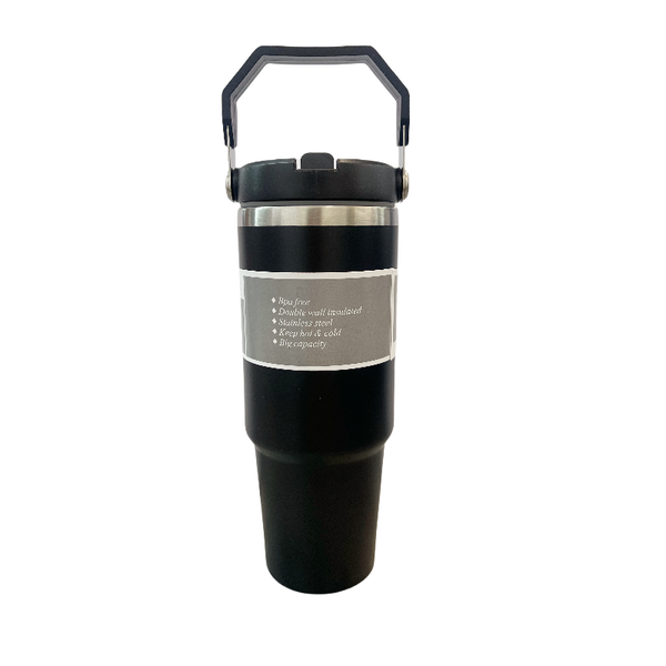 0.89L Stainless Steel Tumbler with Straw, Vacuum Insulated Water Bottle