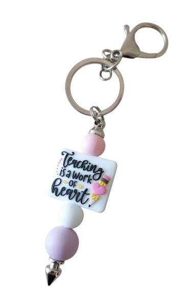 Handmade silicone teacher key chain: teaching is a work of heart