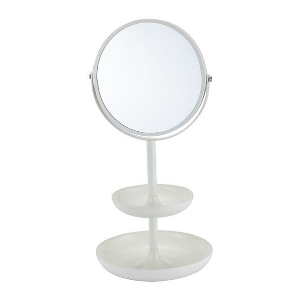 Double-Deck Cosmetic Organizer Makeup Mirror Stand