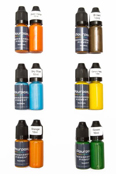 PourPoxy Transparent Pigments - Earth &amp; Forest 6-Color for Epoxy Arts