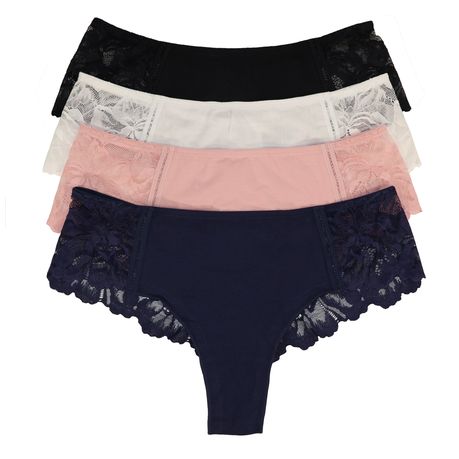 Women's Plus Size Underwear Full Lace Back Cheeky Brief Panty