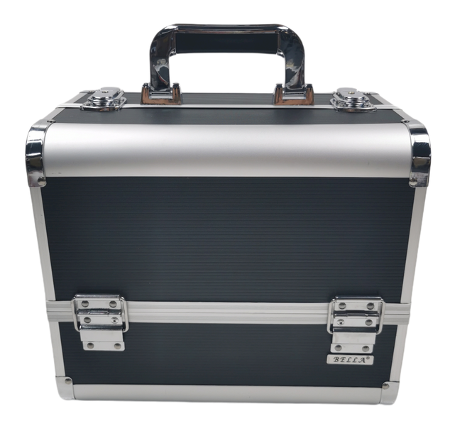Bella Aluminum Frame Cosmetic Organizing Case Lined Black