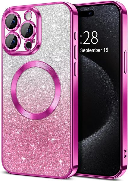 Case Clear Magnetic Glitter Phone Cases Compatible with iPhone