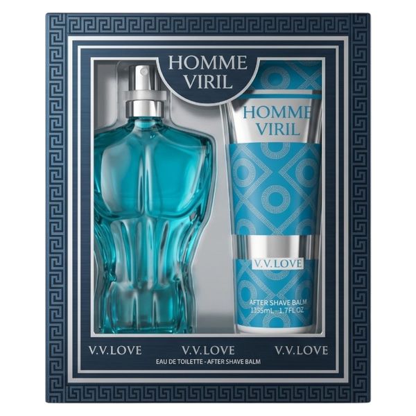 Pack of 2 - V.V.LOVE Homme Viril Blue Premium Eau de Parfum Mens Gift Set
