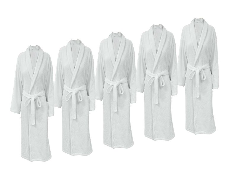 Cozy , Soft Bathrobe Terry - Shawl Collar -15 Piece Pack