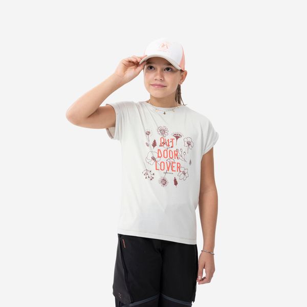 Quechua Kids Hiking T-Shirt - MH100 Aged 7-15 - Beige