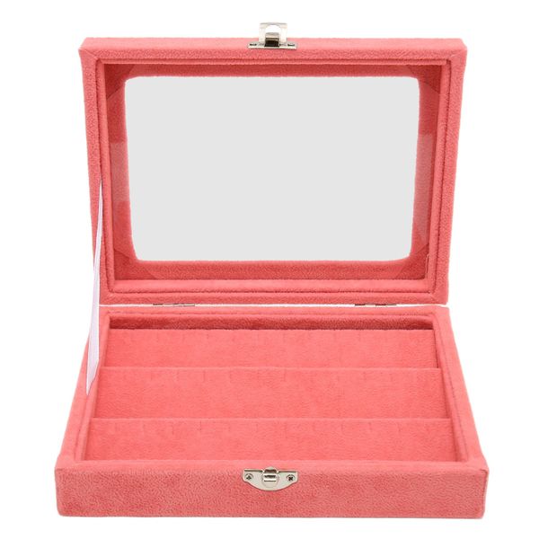 Pink Pin Display Case - Glass Lid Brooch Box