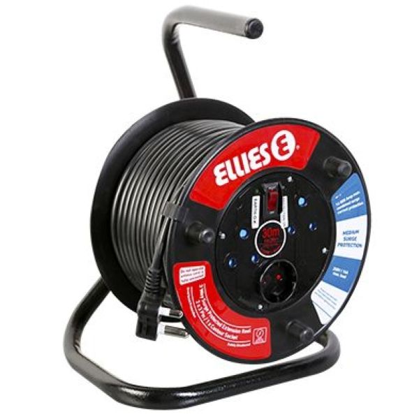 Ellies Heavy Duty Medium Surge Protected Extension Reel 10m