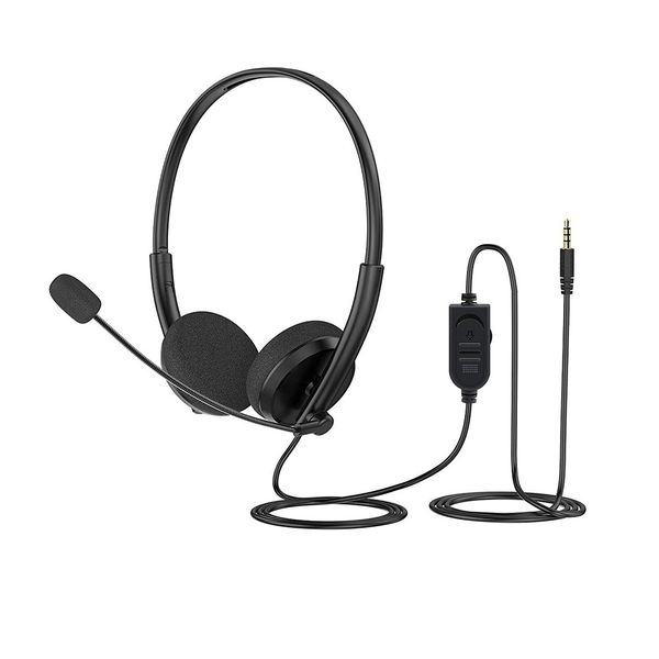 3.5mm Office Online Course Headset with Mic Low Noise Business Headphone