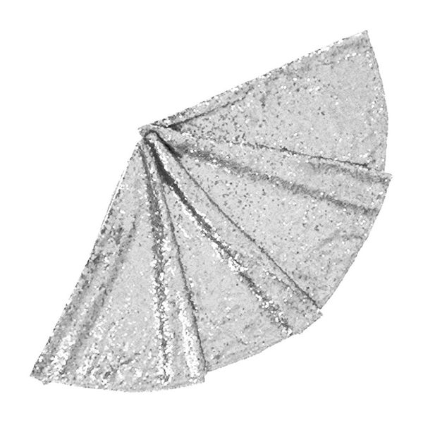 Christmas Small Tree Skirt 36 Inch Sequin Tree Skirt Silver