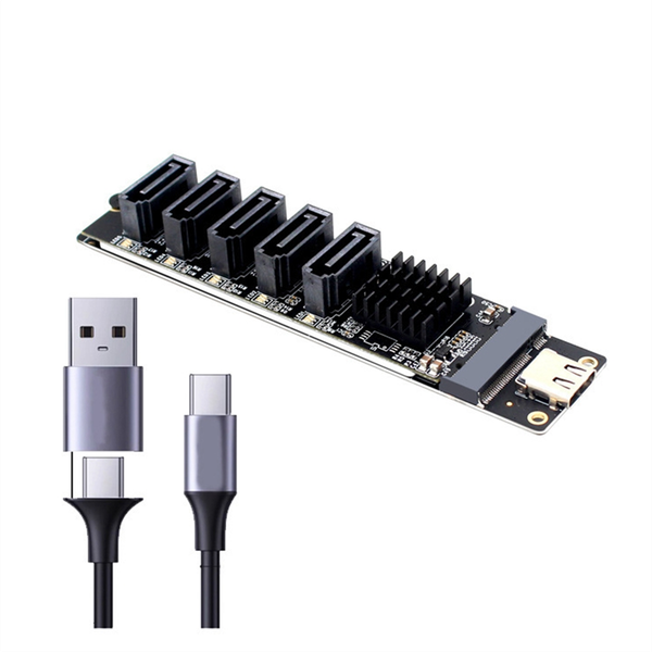 TYPE-C to SATA3.0 5 Ports Adapter Converter Card