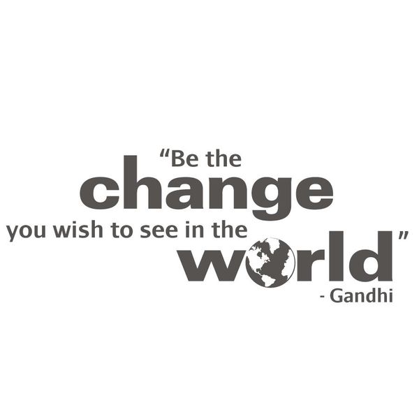 Fantastick - Ghandi Vinyl Wall Quote - Charcoal
