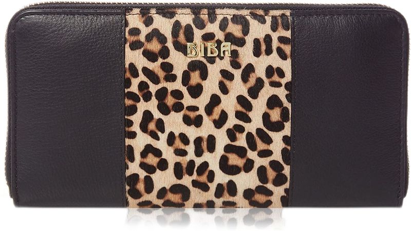 Biba - Ladies Biba Leather Zip Around Purse - Leopard - Parallel Import
