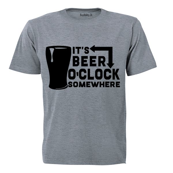 It's Beer O'Clock Somewhere - Mens - T-Shirt - White