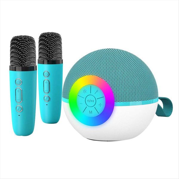 Mini Karaoke Machine With 2 Mic Bluetooth Microphone Song Toys B