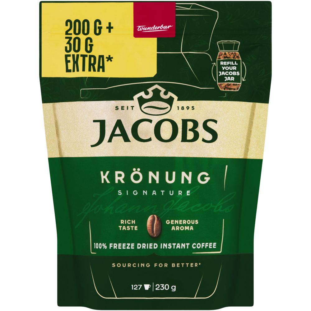 JACOBS Kronung Instant Coffee 230g Pouch (200g + 30g Extra) Shop