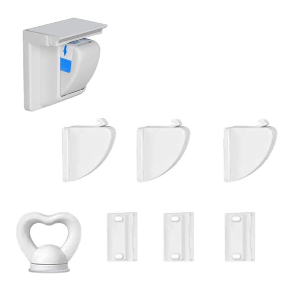 No Drilling Magnetic Drawer Lock for Kitchen with Adhesive (4-Pack, 1 Key)