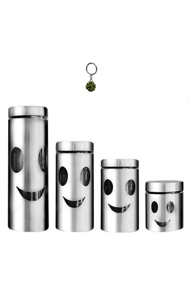 Smile 4 Piece Canister Set And A Beaded Keyholder