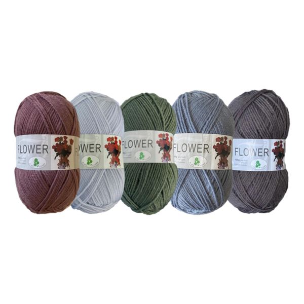Double Knitting Polyester Yarn 100g (Pack of 5) Assorted Colours