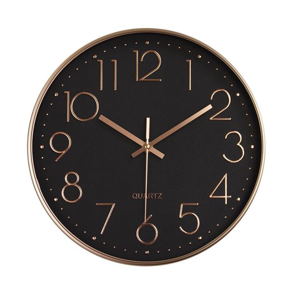 Quartz Black and Rose Gold Wall Clock