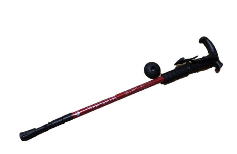 Hiking Stick - Telescopic Hook Handle - Red