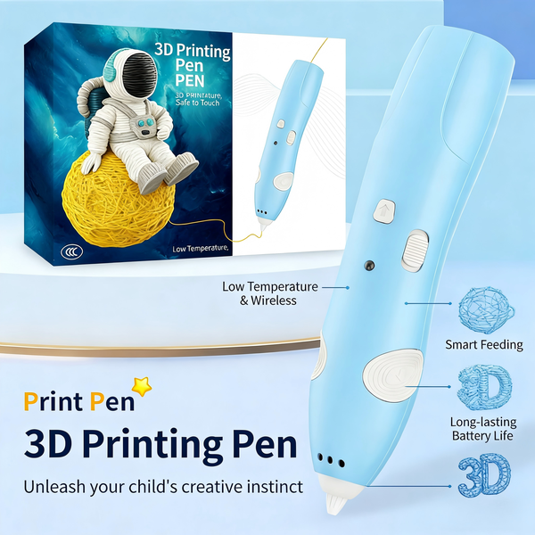 3D Printing Pen Set, Low Temperature Wireless Toy, Kids DIY 3D Drawing Pen