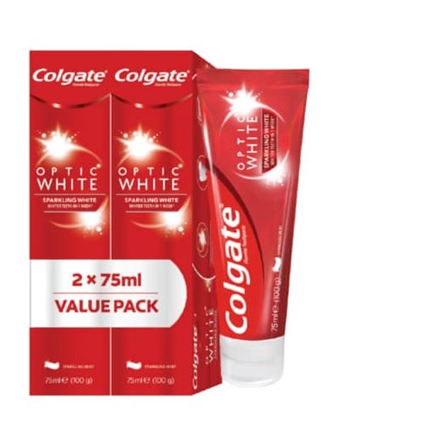 Colgate Toothpaste Optic White - Sparkling - Value pack (2x75ml)