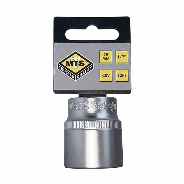 MTS 28mm 1/2 Inch Bi Hex Socket - Chrome Vanadium Steel