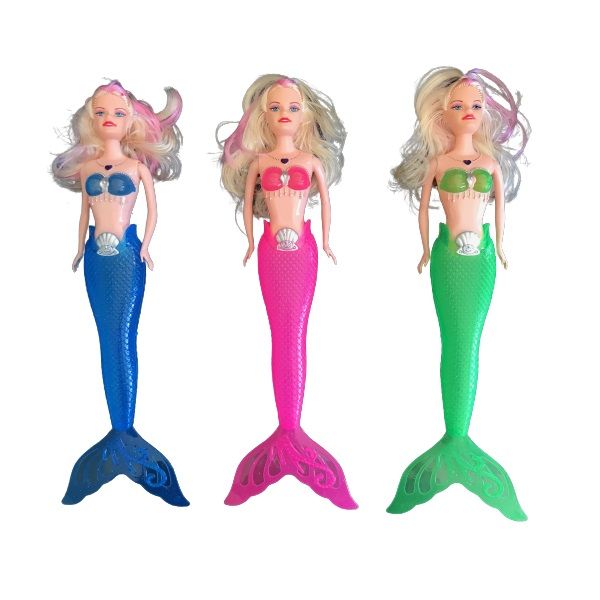 Mermaid Dolls with Light Up Tail (Set of 3) Assorted Colours