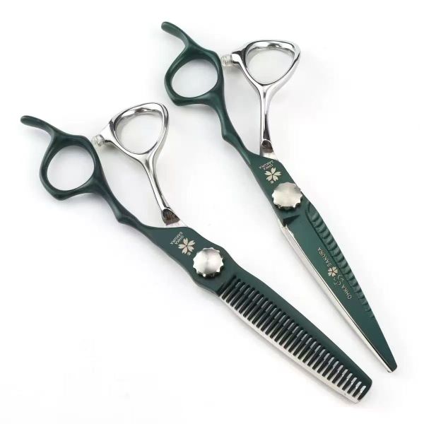 6 Inch Green Scissors Thinning Professional Hair Salon Scissors