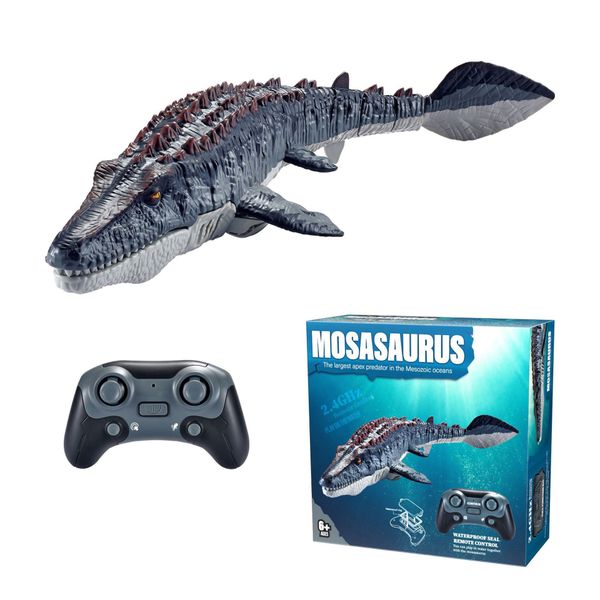 Mosasaurus Dinosaur Toys, Remote Control Water Toy RC Dino with Spray Water