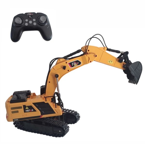 9 Channel - RC Engineering Excavator - Rotating 360 Deg. - Kids